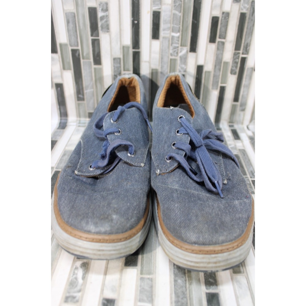 Skechers Moreno Lace Up Shoes Blue Canvas Memory‎ Foam - Men's 11.5
